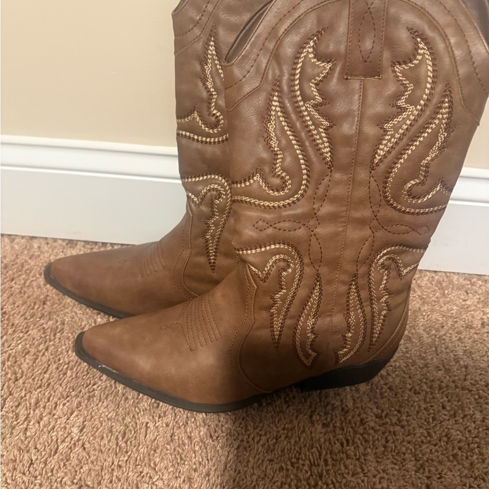 Brown Western Ankle Boots